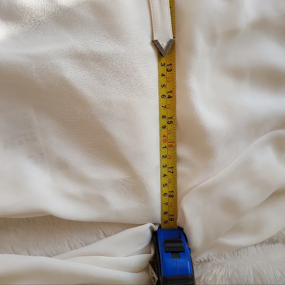 NWT Valentino 100% Silk Swarovski Embellished Tie Neck Blouse - Picture 10 of 15